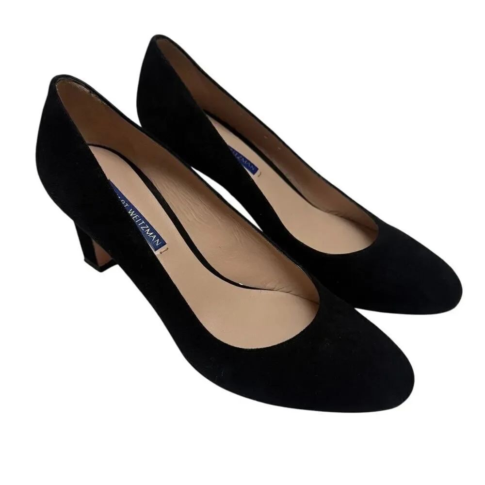 Stuart Weitzman Black 3" Suede Heels Sz. 8